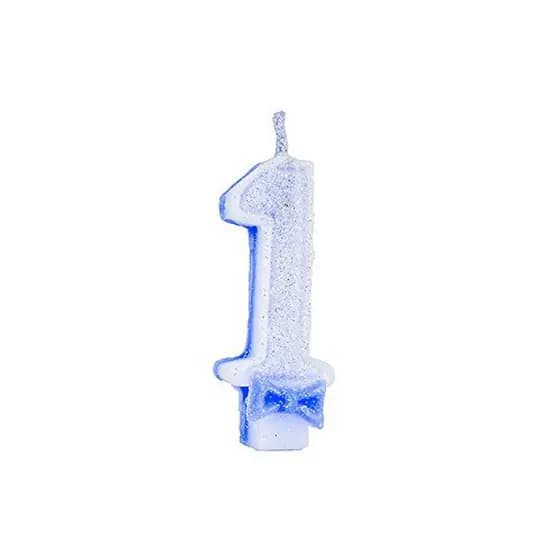 VELA GLITER Nº 1 AZUL (UND)
