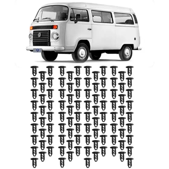 100 Presilhas Plastico Grampo Revestimentos Forros Portas Vw Kombi