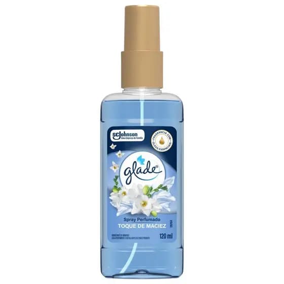 Odorizador de Ambiente Glade Gotas Perfumadas Toque de Maciez Spray Perfumado Frasco 120ml