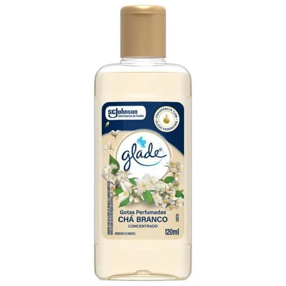Odorizador de Ambiente Glade Concentrado Chá Branco com Óleos Essenciais Gotas Perfumadas 120ml