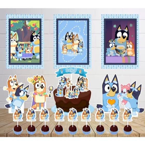 Kit Só um Bolinho -BLUEY- Kit Festa em casa - Aniversário, Mêsversário