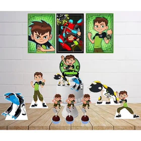 Kit Só um Bolinho -BEN 10 - Kit Festa em casa - Aniversário, Mêsversário