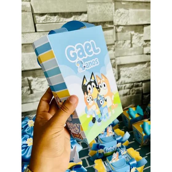 Sacolinha Personalizada Tema Bluey Lembrancinhas de aniversario/ Bluey FAZEMOS TODOS OS TEMAs
