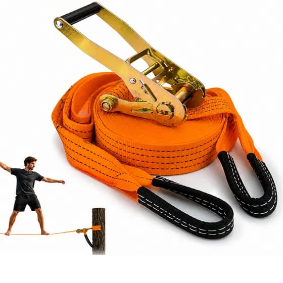 Slackline Profissional 12 metros x 50mm Alta Resistência Esportes Radicais