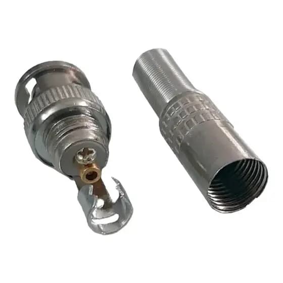 Kit 100 Conector Macho Bnc Mola Para Câmeras De Segurança