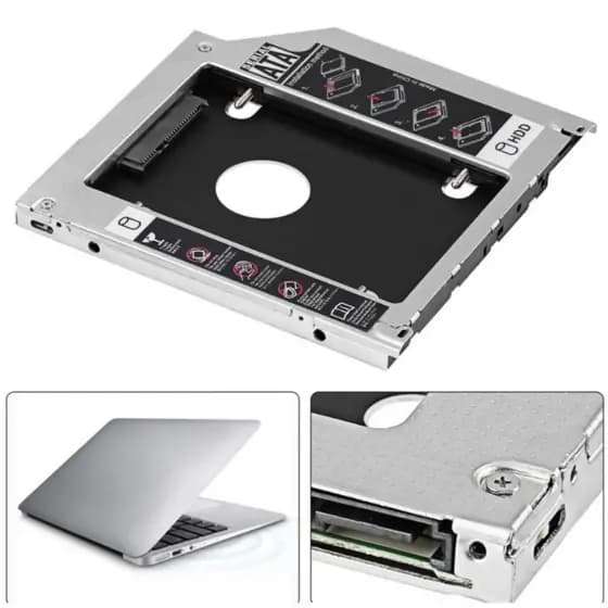 Adaptador Case Caddy 9,5mm 12,7mm para HD SSD 2.5” SATA Gaveta para Notebook