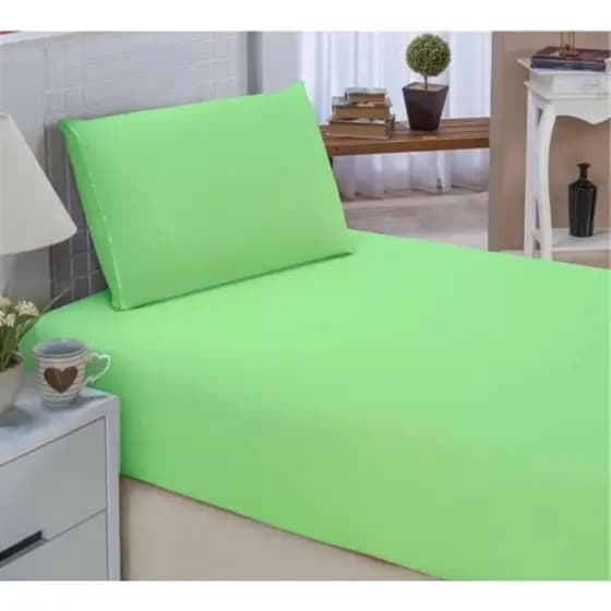 Jogo de Cama Solteiro Lençol Solteiro Padrão 2 Peças 170 Fios Com Elástico - Varias Cores