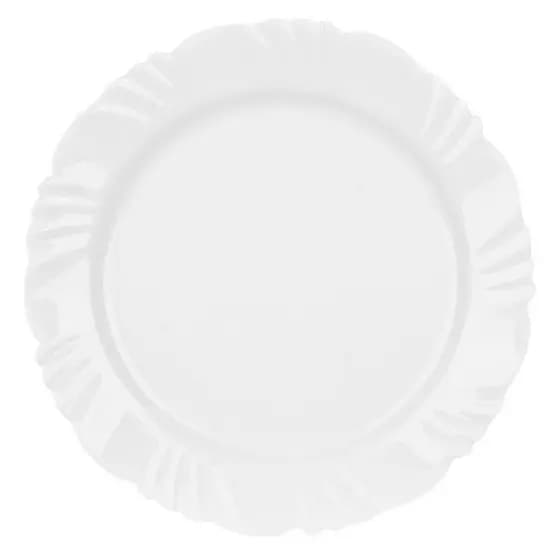 Conjunto de 24 Pratos Rasos Nadir Opaline - Vidro Branco Pétala 24 peças