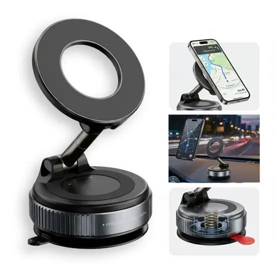 Suporte Magnético Celular Vácuo Automotivo Ventosa 360º