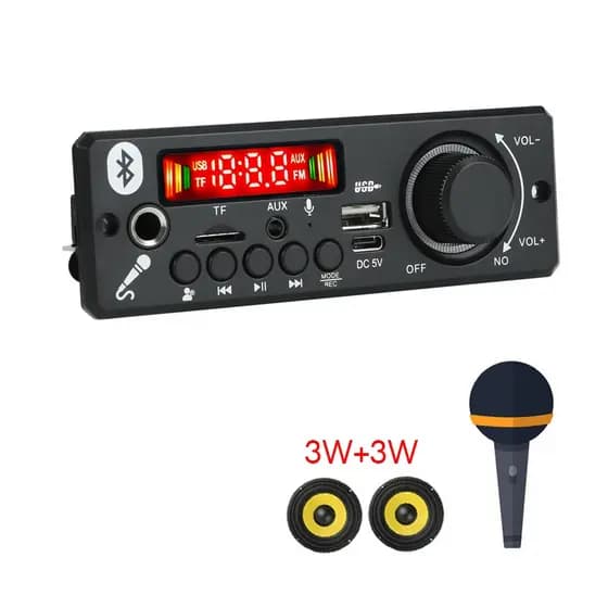 2 * 3W Amplificador DC 5V MP3 WMA Placa Decodificadora Bluetooth 5.0 Módulo De Áudio USB TF Rádio FM Sem Fio Receptor De 6W MP3 Player Para Carro