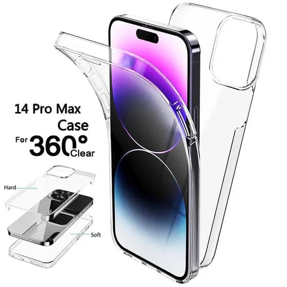 Moda 360 Corpo Inteiro Macio TPU À Prova De Choque Caso Para iPhone 17 Ar 16 15 14 13 12 11 Pro Max 14 15 16 Plus