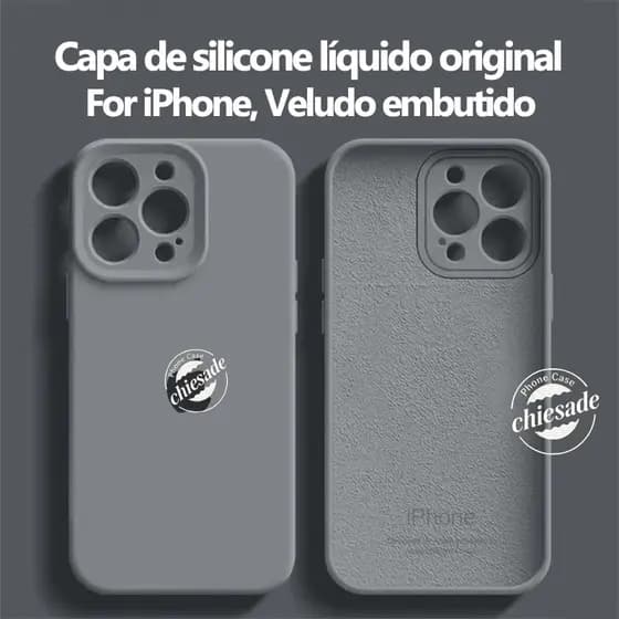 Luxo Original Oficial Silicone Caso Para iPhone 16 15 14 13 12 11 Pro Max Capa Completa Da Câmera Proteção À Prova