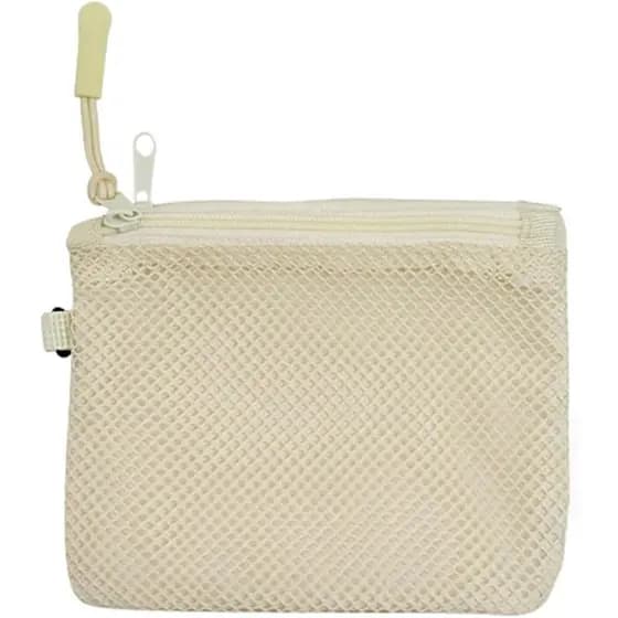 Bolsa Organizadora de Malha Multiuso com Design de Fechamento por Zíperes de Dupla Camada para Itens Pequenos
