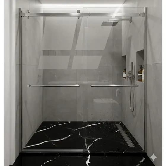 Piso adesivo para box de Banheiro Porcelanato adesivo alto brilho - impermeável - 1 m2