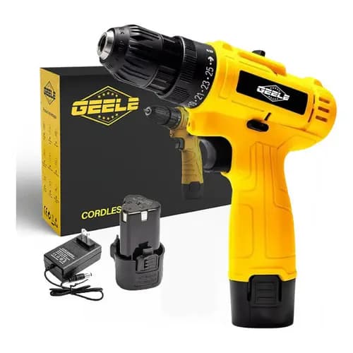 Parafusadeira Furadeira Sem Fio 3/8 12v 10mm A Bateria 1 Amarelo 12v 50hz/60hz
