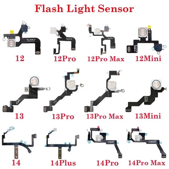 LED Flash Light Sensor Flex Cable Substituição Para iPhone 11 12 13 14 Pro Max Mini Plus Proximidade Distância Ambiente