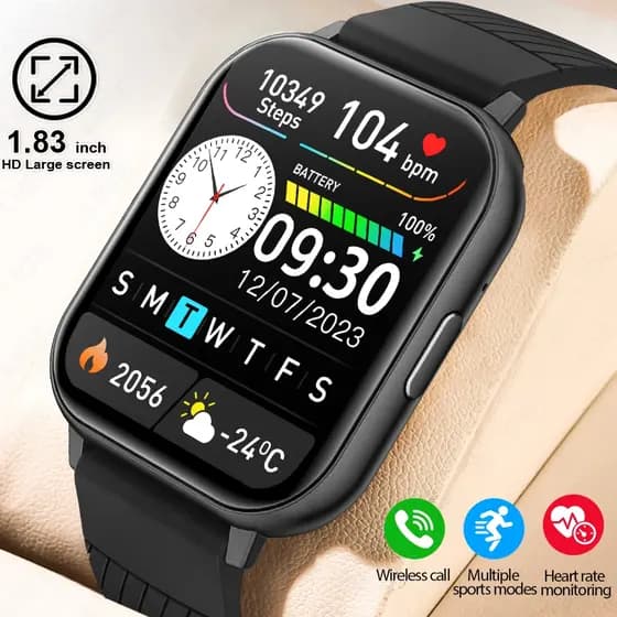 LIGE Smartwatch Relógio Inteligente Multifuncional Bluetooth Chamada Tela HD De 1.83 Polegadas Monitoramento Do Sono Pre