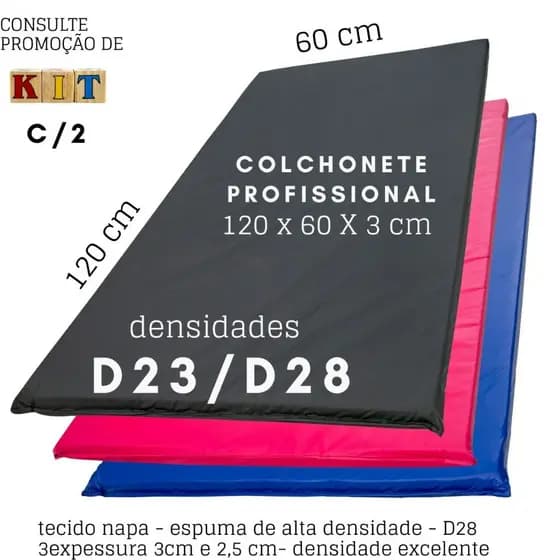 colchonete profissional 120x60 academia exercícios atividade física treino abdominal acampar camping