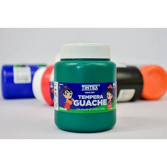 Tinta Guache 250ml Varias Cores Uso Escolar E Artesanato - Verde Bandeira