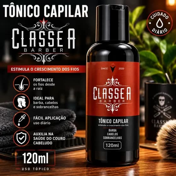 Tônico Capilar Classe A 120ml Crescer Barba Preenche Falhas e Acelera o Crescimento Do Cabelo