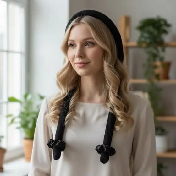 Modelador de Cachos de Microfibra Macio + 2 Scrunchies de Cetim Anti-frizz