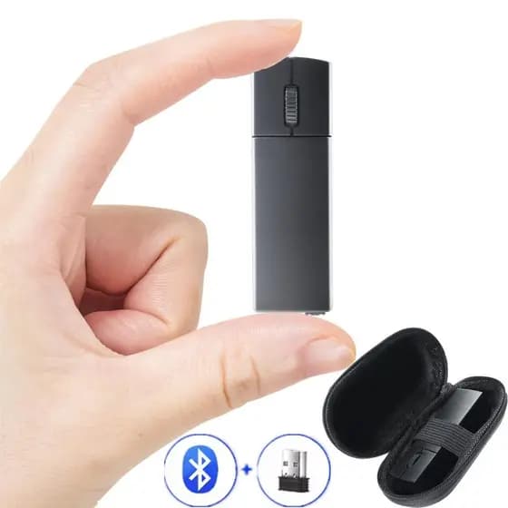 Mouse Sem Fio Com Estojo De Armazenamento Bluetooth + 2.4G USB Óptico Portátil De Carregamento Para PC Laptops Notebook