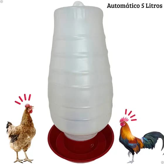 Bebedouro Automático Para Aves Frangos Galos Pendurável 5 Litros Rosca