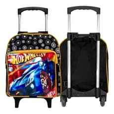 Mochila Escolar de Rodinha para Menino com Estampa de Carros - Bolsa de Creche Pequena e Infantil Transporte Confortável