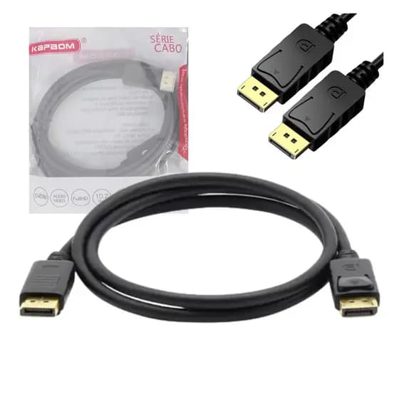 Cabo Displayport 1.8 Metros Blindado 4K Full Hd 1080p Kapbom KA-DP-1.8M