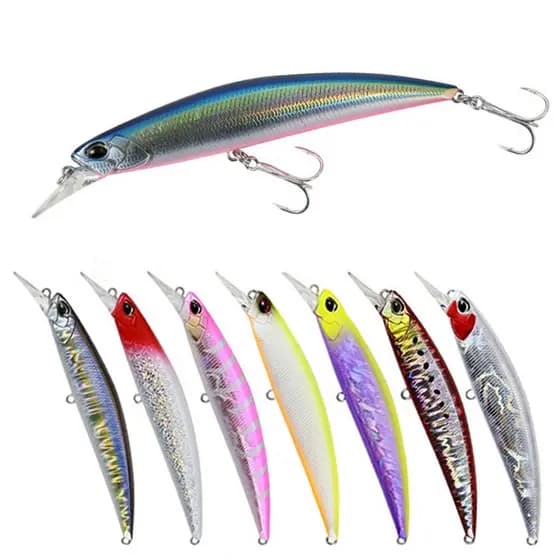 Isca Artificial minnow sinking 11cm 27g afundando Pesca Marítima isca de pesca tucunaré