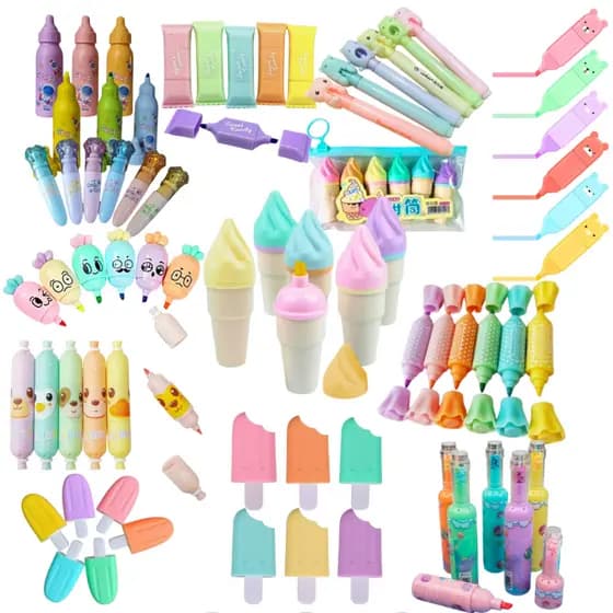 25/30/60/100 diversos modelos peças marca texto KIT - KIT marca texto papelaria criativa fofa fofo ATACADO