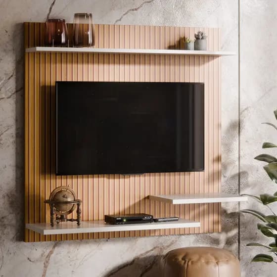 Painel Para Sala 90 x 90 Smart C/ Prateleiras Decorativas