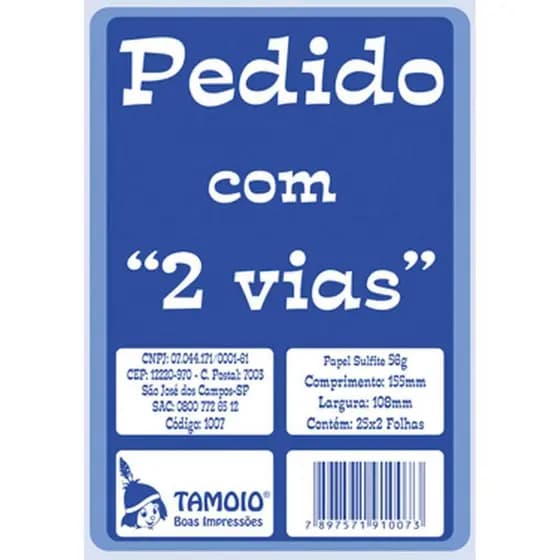 Talão de Pedido 2 vias Pequeno (15,5 x 10,8cm) 5 Talões