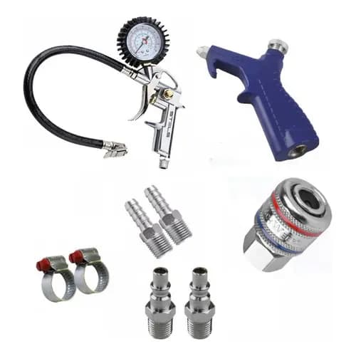 Kit Calibrador De Pneus Com Manômetro + Bico Passar Ar