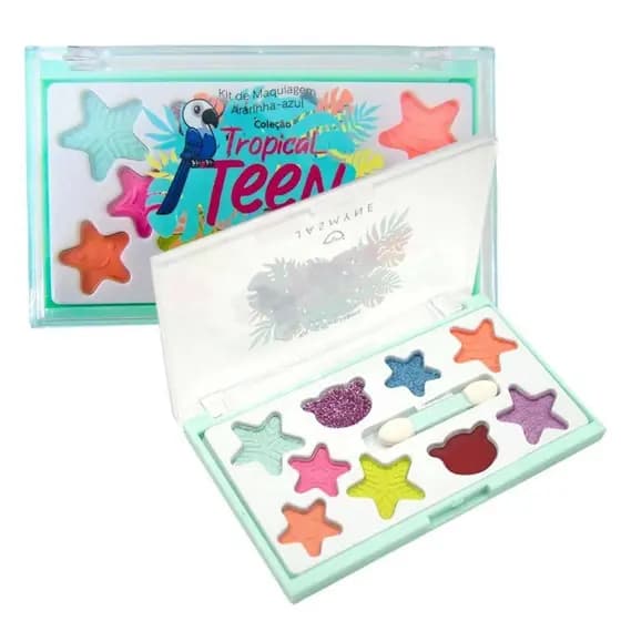 KIT DE MAQUIAGEM JASMYNE TROPICAL TEEN ARARINHA-AZUL B 7,65G