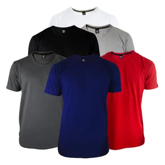Kit 6 camisetas basicas sortidas masculino slim fit