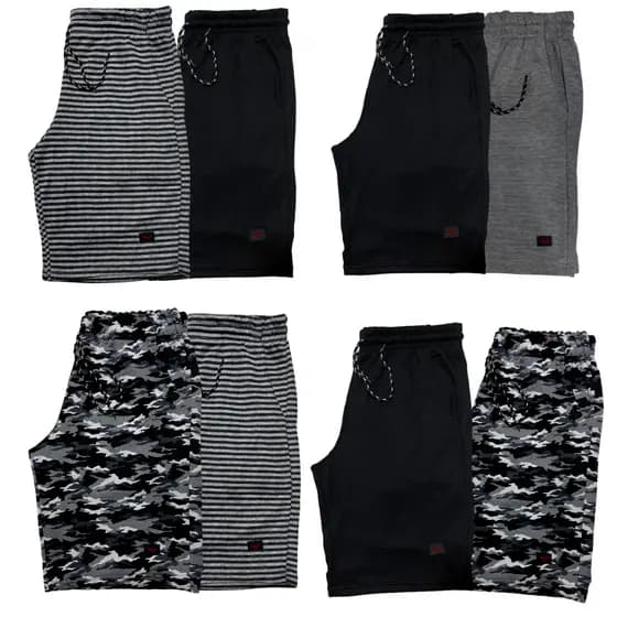 Kit 2 Bermudas Moletom Masculina Litrado 100% Sortidas Desenho Academia Treino