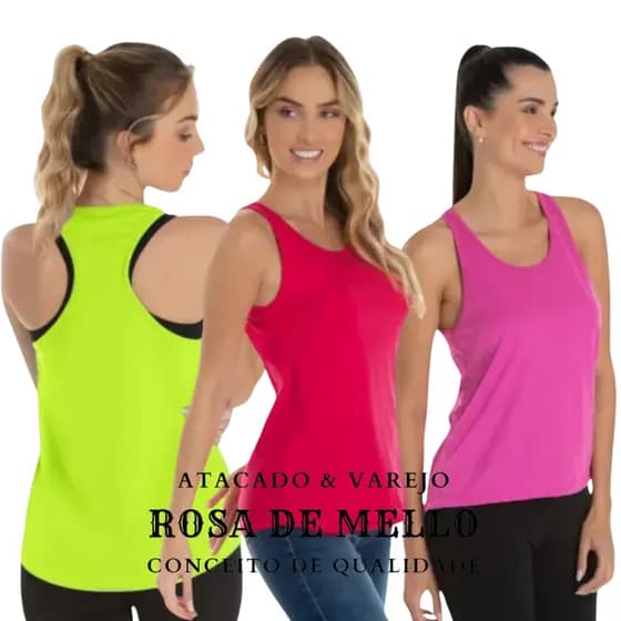 KIT 3 Regatas Lisas Dry Proteção UV Nadador Tapa Bumbum Treino Academia Esportivo Fitness Furadinha