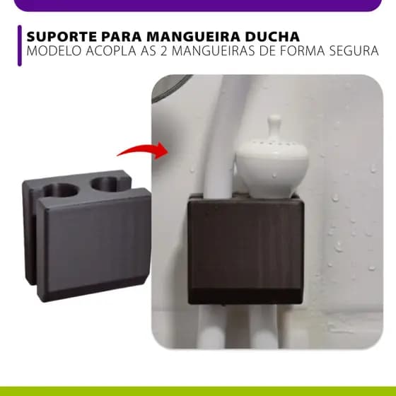 Suporte Parede Chuveirinho Mangueira Duchinha de Chuveiro Elétrico Fixado Dupla Face