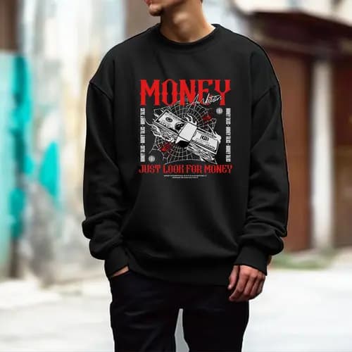 Moletom Careca Unissex Tendência Atual Estampa Unica Money