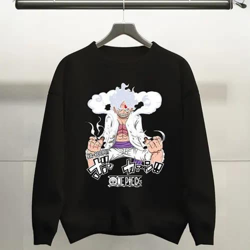 Moletom Gola Redonda Unissex Algodão Anime Luffy Qualidade Premium