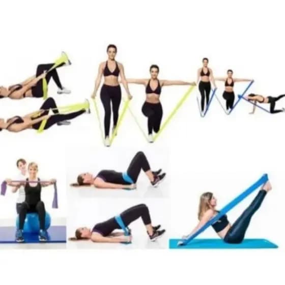 5 Faixa Elástica Fisioterapia Academia Para Exercícios Funcionais 1,5m