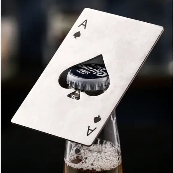 2 Unidade Abridor De Garrafa Formato Carta De Baralho De Espadas Poker Carta Baralho