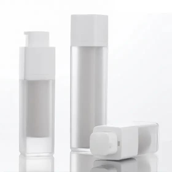 15ml/30ml/50ml Frasco Recarregável Loção Sem Ar Bomba De Vácuo Cosmético Portátil De Viagem Com Dupla Camada Espessada Quadrada