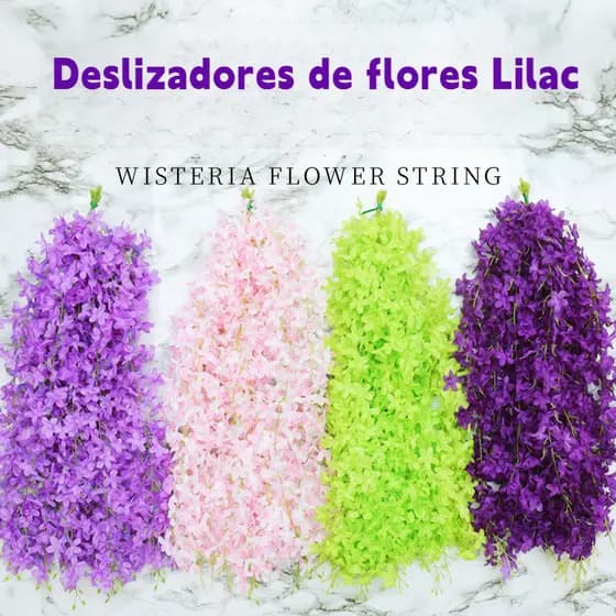10 cachos flores lilás simuladas cachos flores glicínias artificiais cachos Hotel decoração casamento flores