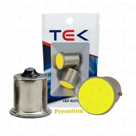 KIT 2 UNI e 10 UNI Lâmpada Led Cob 1 POLO Placa Xenon AMBAR/VERMELHO Pingo Smd