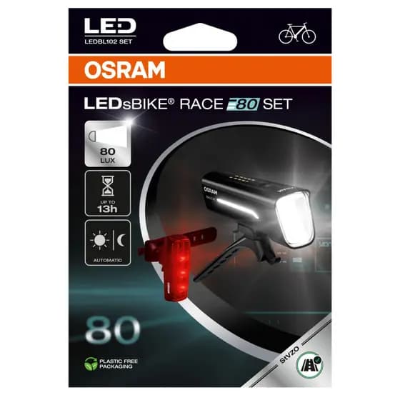 Farol Lanterna Bike Frente Tras Regarregavel Osram Race80SET