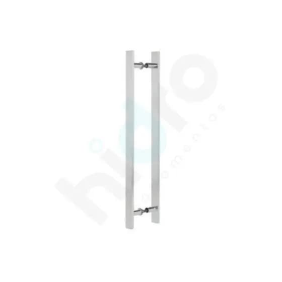Puxador Duplo Alumínio Barra Chata 60cm Porta Pivontante Madeira/Vidro