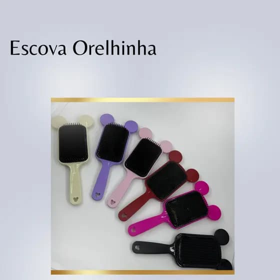 Kit 3 Escova Flex Orelhinha | Escova Para Cabelo | Cuidados Com Cabelo | Beleza