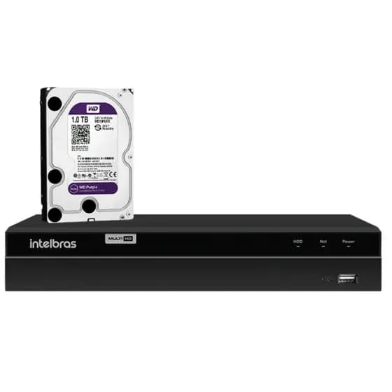 DVR Intelbras Gravador MHDX 1304 Multi HD 4 Canais c/ HD 1TB WD Purple